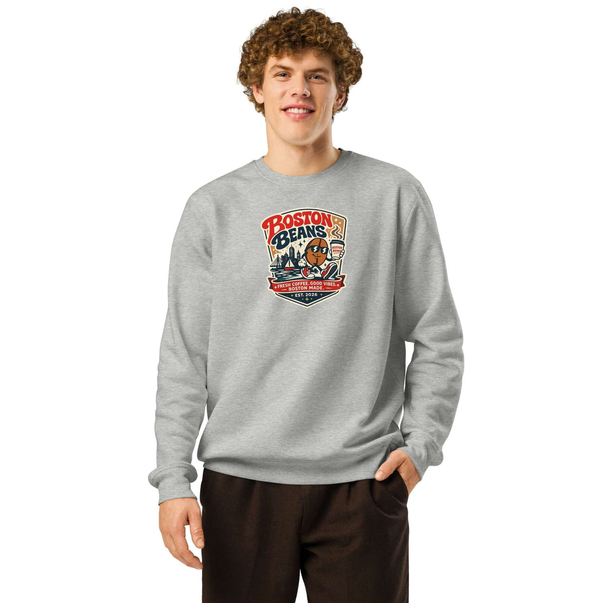 Unisex Organic Mid-Weight Sweatshirt with relaxed fit and soft sustainable fabric for casual streetwear fashion