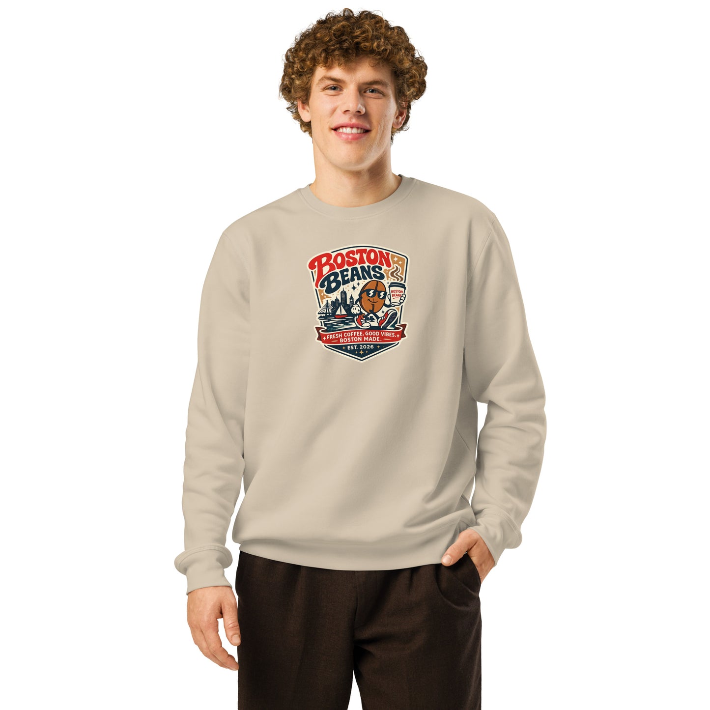  Unisex Organic Mid-Weight Sweatshirt with relaxed fit and soft sustainable fabric for casual streetwear fashion