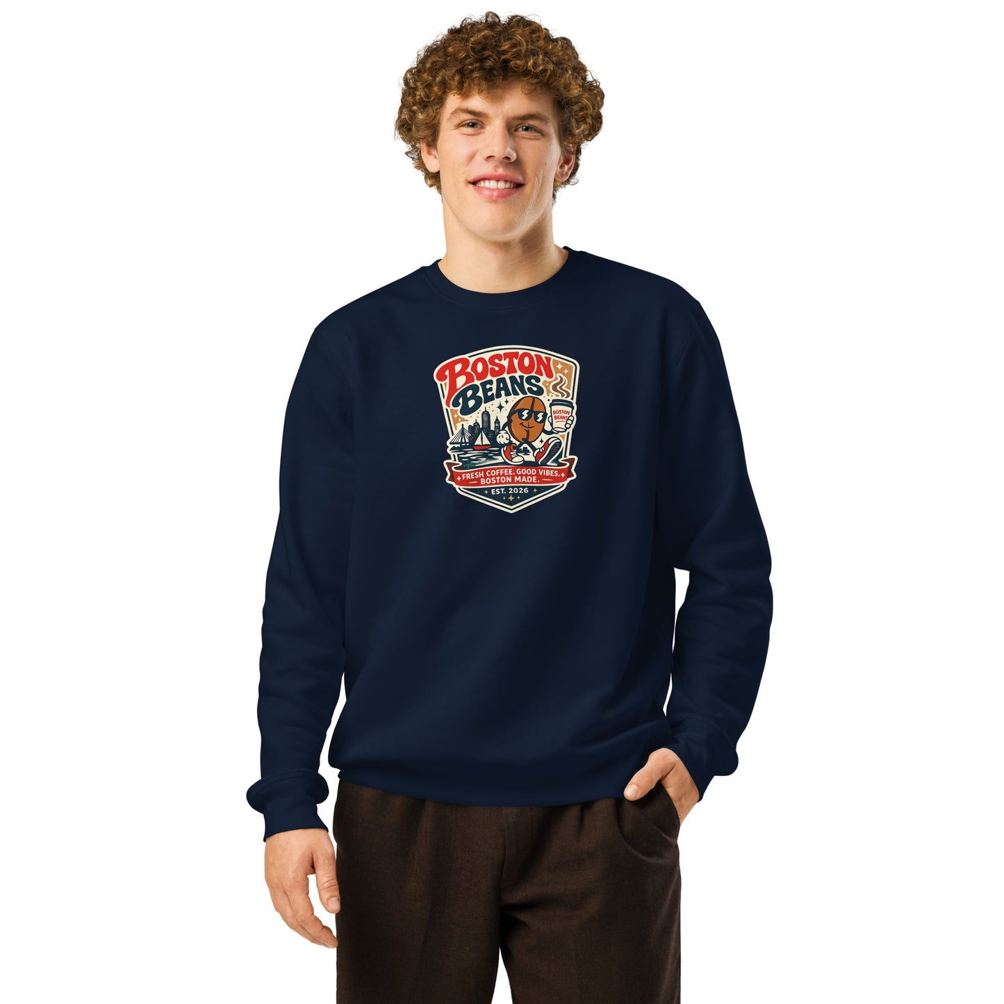  Unisex Organic Mid-Weight Sweatshirt with relaxed fit and soft sustainable fabric for casual streetwear fashion