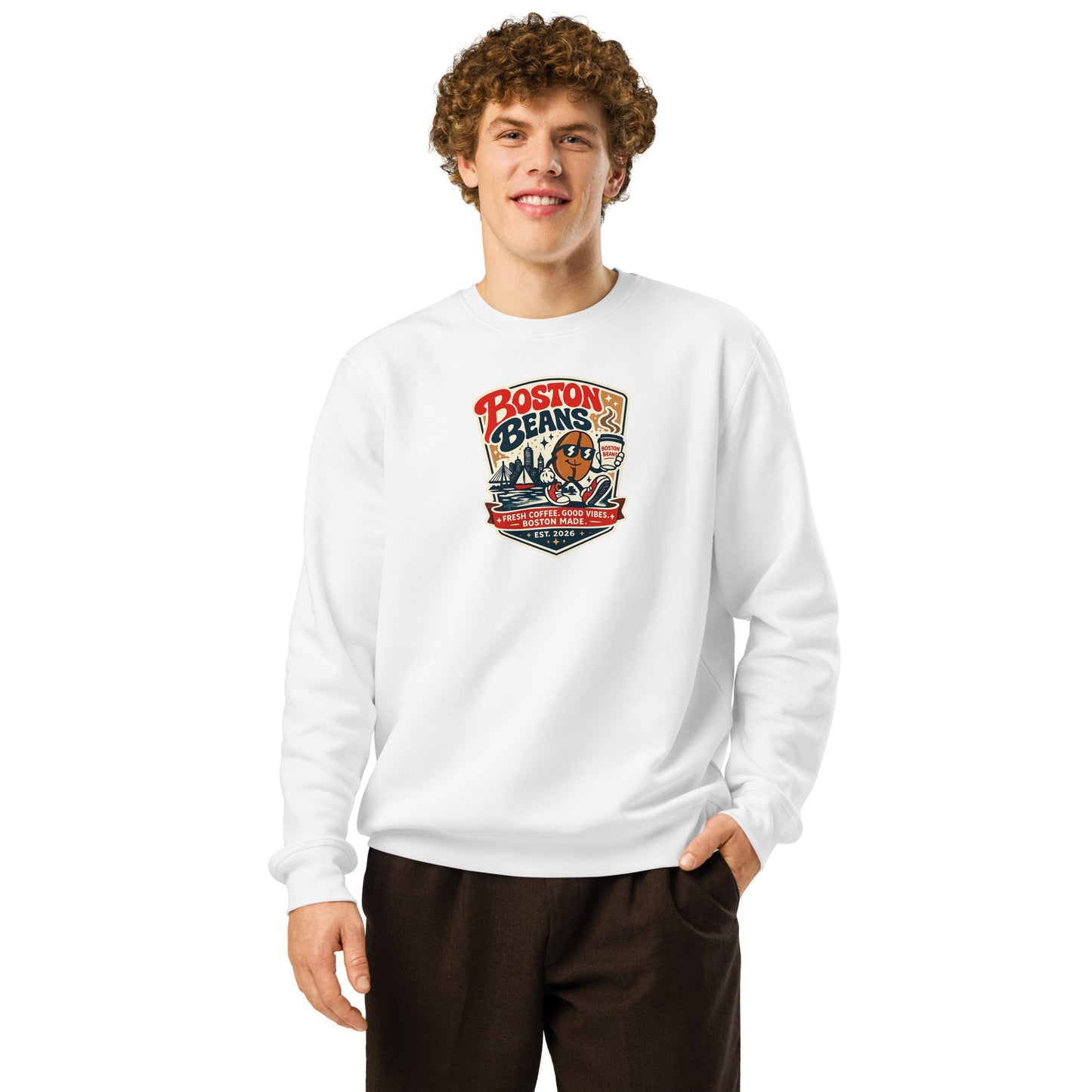  Unisex Organic Mid-Weight Sweatshirt with relaxed fit and soft sustainable fabric for casual streetwear fashion